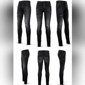 NWT 7TH HVN Crystal Stargaze Jet Jeans Black Denim 32 Skinny Embellished Slim